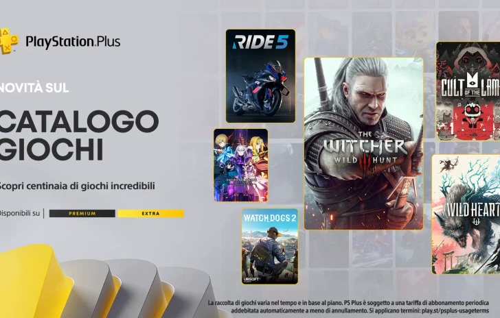 PlayStation Plus i giochi Extra e Premium di agosto con Witcher 3