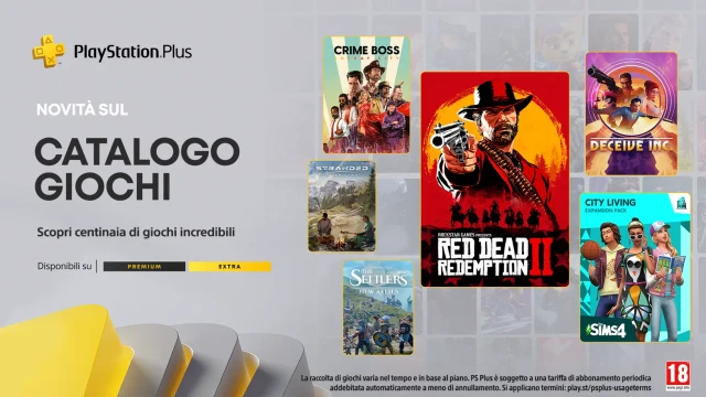 PlayStation Plus: i giochi extra e premium di maggio, con RDR 2