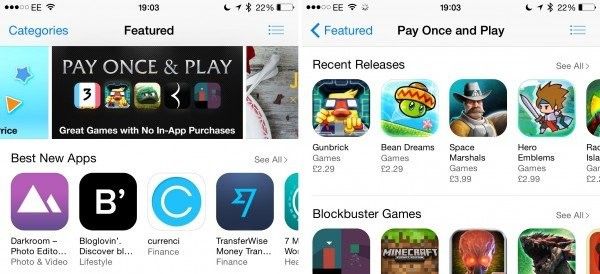 Apple introduce la categoria Pay Once & Play