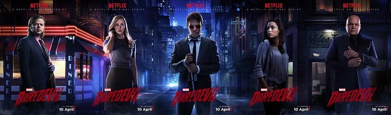 Spot e character poster per la serie Daredevil