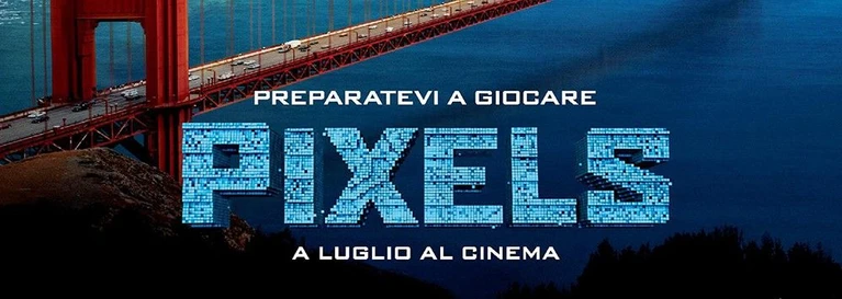 Il teaser poster italiano di Pixels ha un protagonista particolare