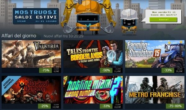 Sono iniziati i saldi di Steam