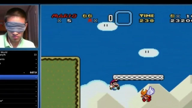 Giocatore finisce Super Mario World in 23 minuti... bendato!