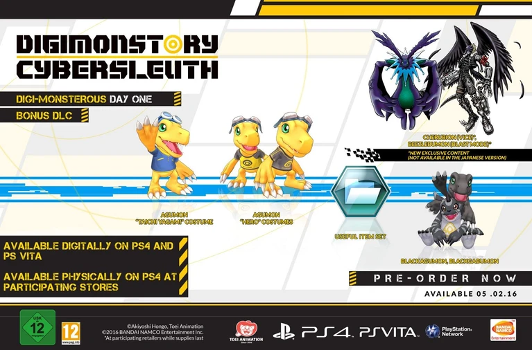 Data e contenuti speciali per Digimon Cybersleuth