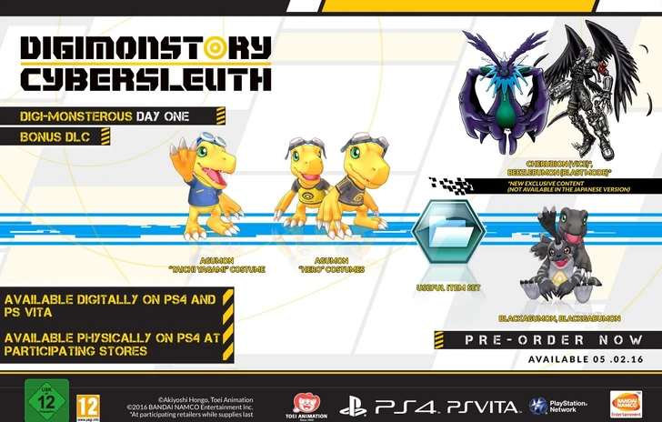 Data e contenuti speciali per Digimon Cybersleuth