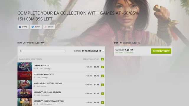 GoG offre l'intero catalogo EA a prezzo stracciato