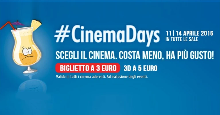 Tutte le iniziative che partiranno con i CinemaDays Ecco anche i film e le sale che aderiscono