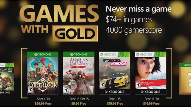 Annunciati i Games With Gold di Settembre