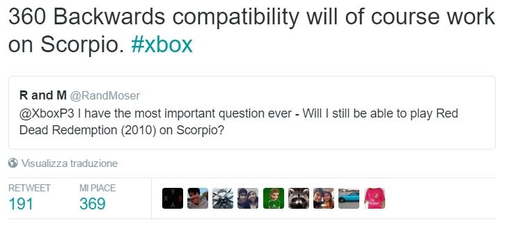 La retrocompatibilità 360 funzionerà anche su Scorpio