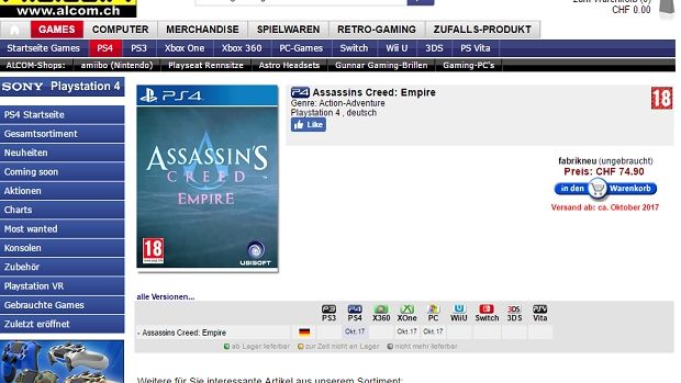 E Empire il prossimo Assassins Creed