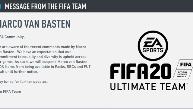 Van Basten epurato (anche) da Fifa 20