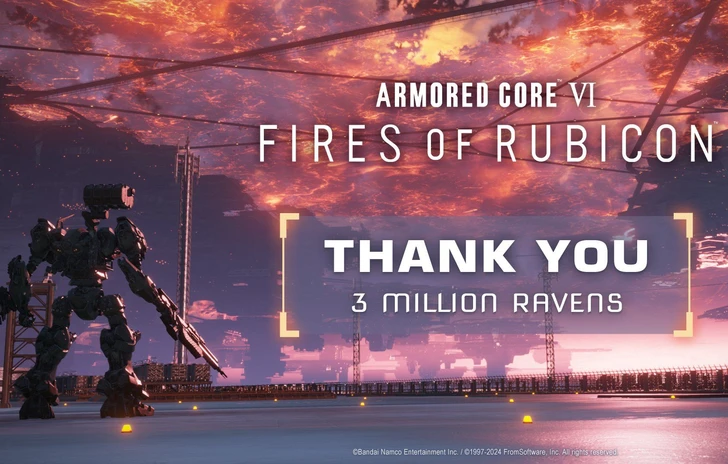 Armored Core VI sale a quota 3 milioni di copie vendute