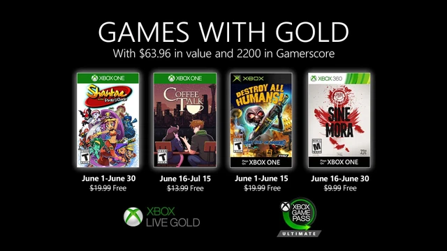 Ecco i Games with Gold di Giugno