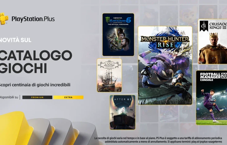 PlayStation Plus i giochi extra e premium di giugno con MH Rise