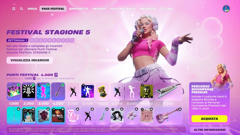 Fortnite, Karol G è la protagonista della quinta stagione di Fortnite Festival